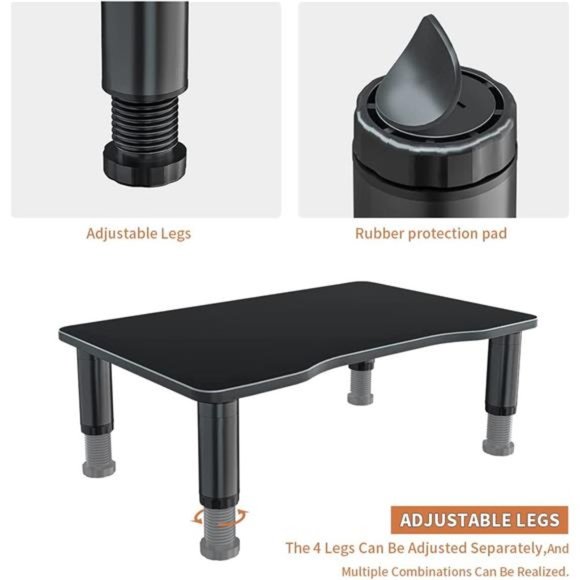 2 Pack Computer Monitor Stand Riser with Height Adjustable Multi Media Desktop - Picture 3 of 6